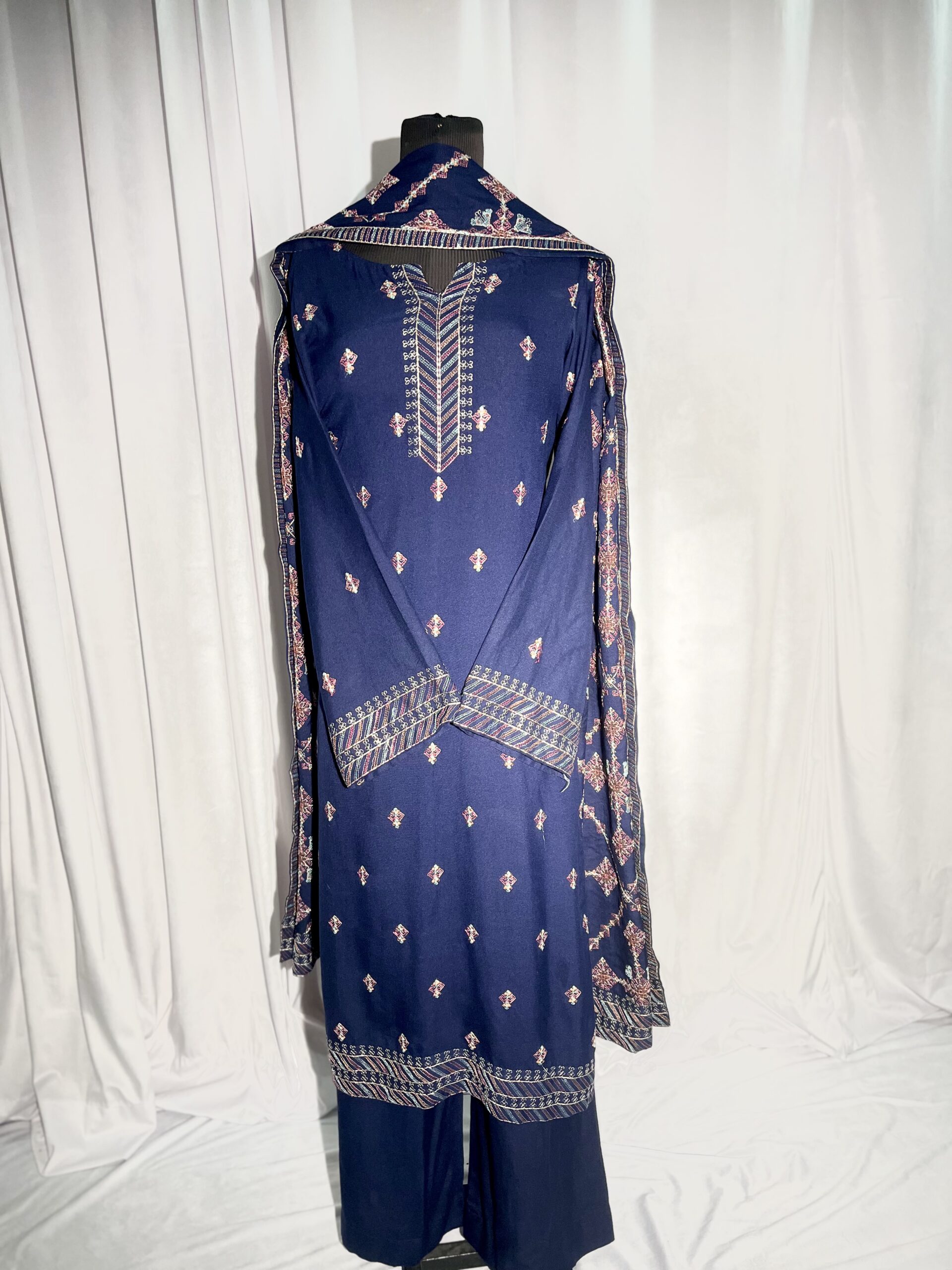 Blue Danak Embroidered Shalwar Kameez - Image 2