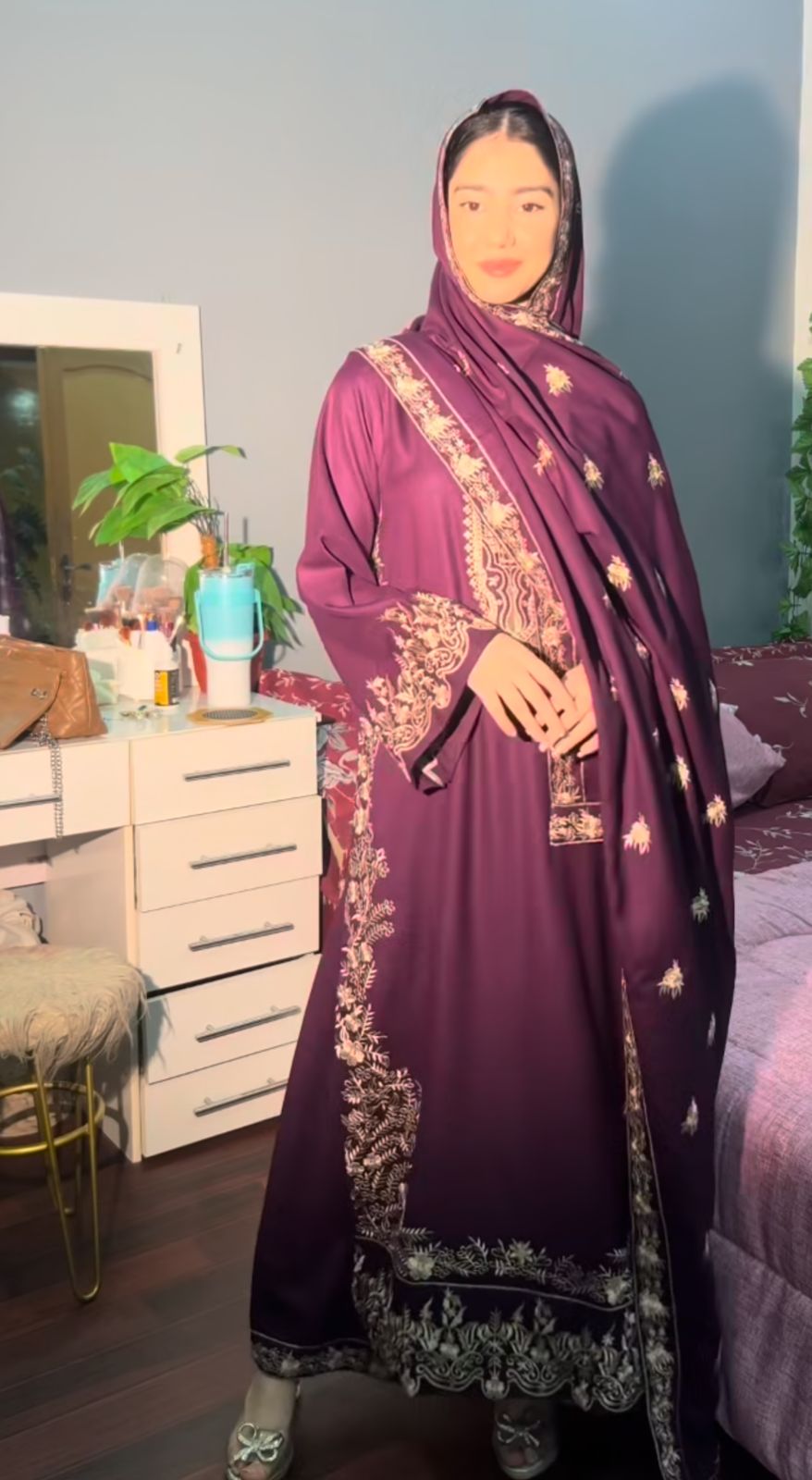 Purple Danak Embroidered Shalwar Kameez